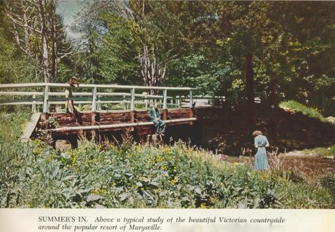 Countryside around the popular resort of Marysville, 1954