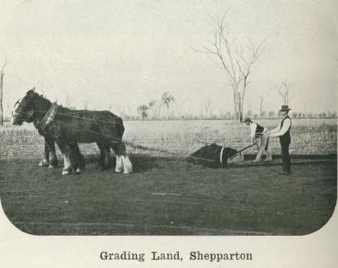 Grading land, Shepparton, 1918