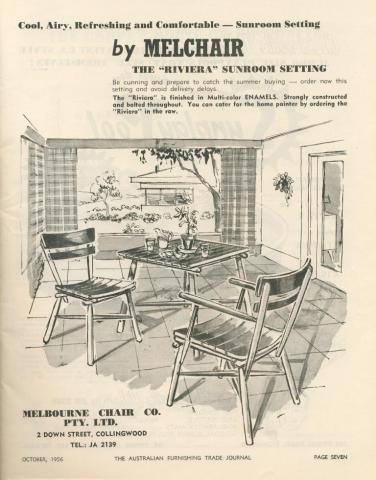 Melbourne Chair Company, Collingwood, 1956