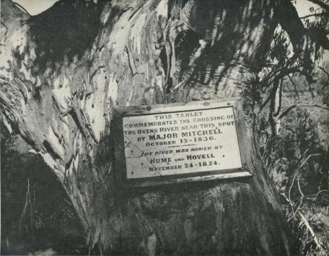Historical Tablet at Ovens River Bridge, Ovens Valley, 1960