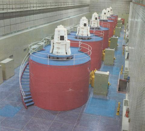 Generators in McKay Creek Power Station, Kiewa, 1971