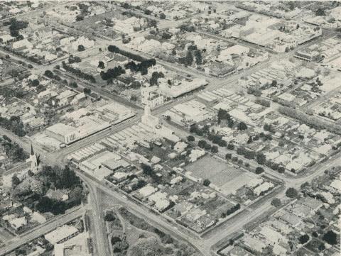 An aerial view of the city, Horsham, 1960