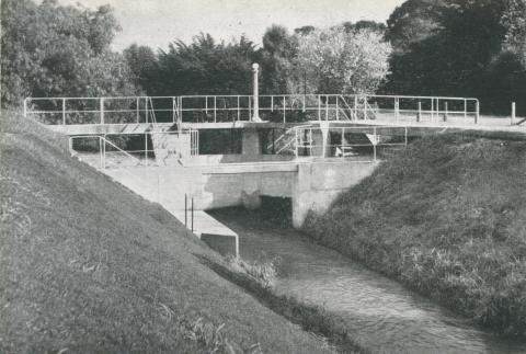 Control Gates on Outfall Sewer at Metropolitan Farm, Werribee, 1955