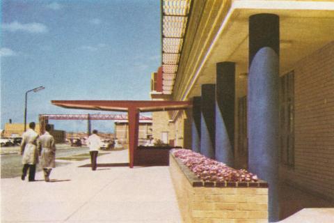 Steel entrance to a modern industrial plant, East Bentleigh, 1958
