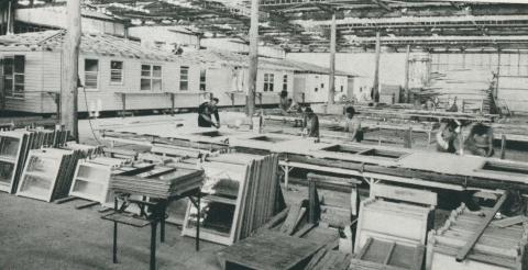 Pre-fabricated housing construction, Carisbrook, 1955