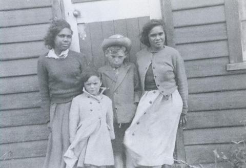 Author Robert Lowe, with Elma Roach, Eileen Austin and sister Judy, Framlingham, c1955