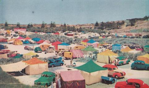 Seaside camping, Warrnambool, c1960