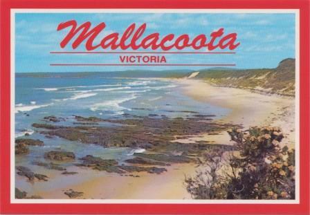 One of the Mallacoota ocean beaches, looking to the Betka River Estuary from Bastian Point