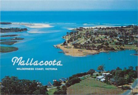 Aerial view of township looking towards the entrance, Mallacoota