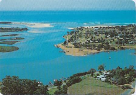 Aerial view of township looking towards the entrance, Mallacoota