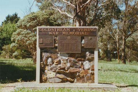 Coldstream Yering War Memorial near Coombe Cottage, 2002
