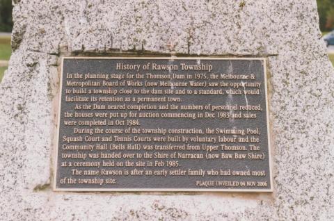 History of Rawson township plaque, 2010