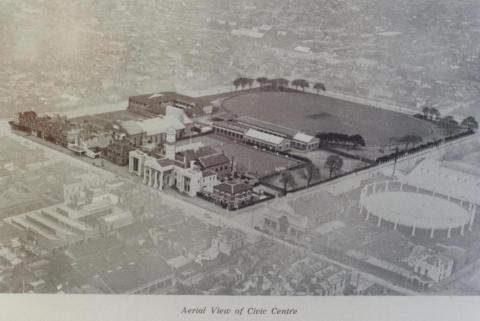 Aeriel view of Civic Centre, Richmond, 1936