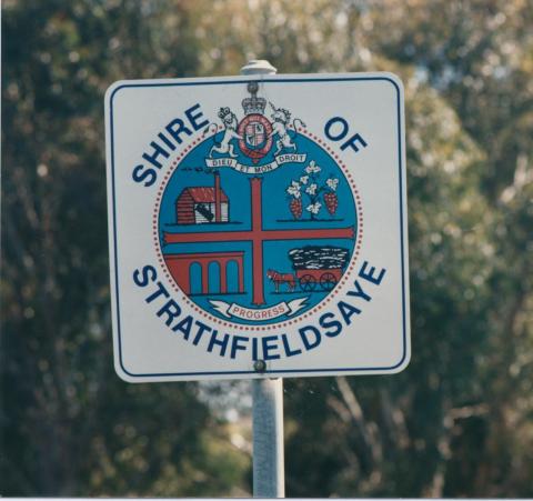 Roadside sign Strathfieldsaye Shire, 1985