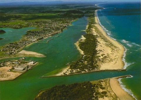 Aerial view of Lakes Entrance