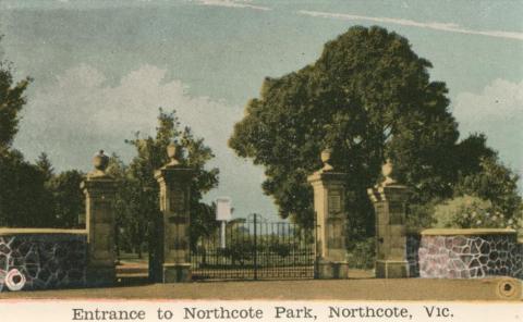 Entrance to Northcote Park, Northcote