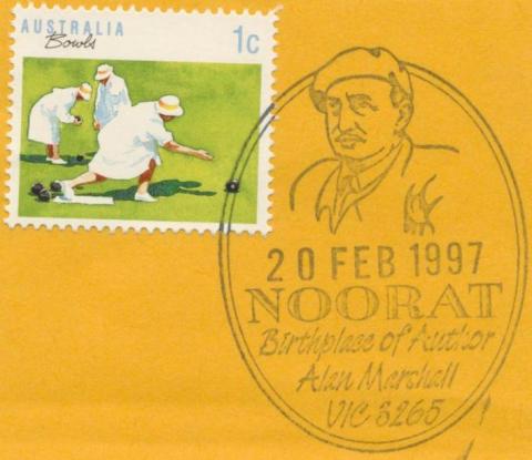 Postmark, Noorat, Birthplace of Alan Marshall