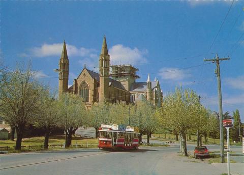 The Sacred Heart Cathedral looking from High Street, Bendigo