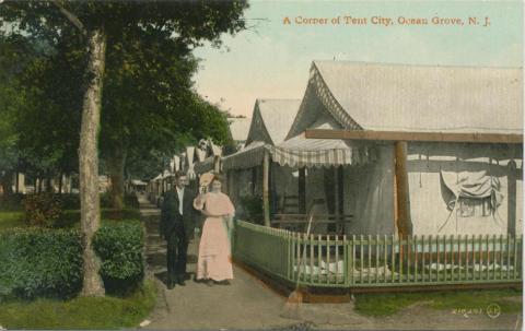 A Corner of Tent City, Ocean Grove, New Jersey, the origin of the Australian name Ocean Grove, 1911