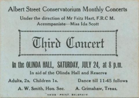 Concert, the Olinda Hall