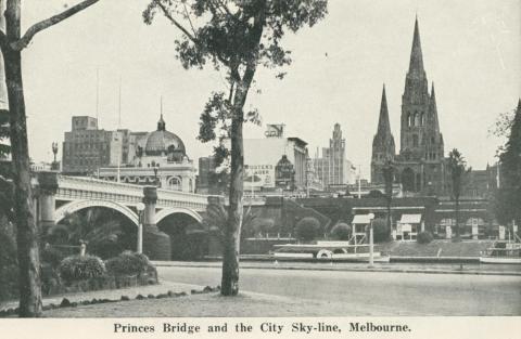 Princes Bridge and City Skyline, Melbourne, 1942