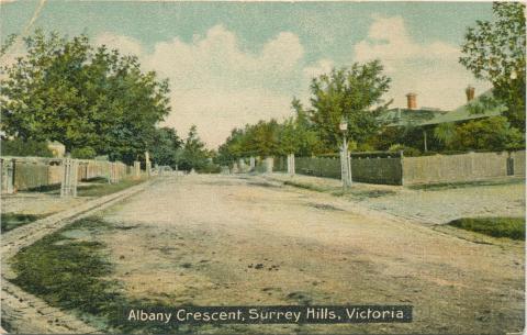 Albany Crescent, Surrey Hills, 1908