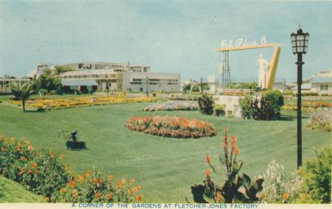 A corner of the gardens at Fletcher Jones Factory, Warrnambool, 1960