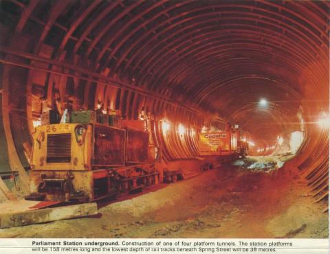 Parliament Station, under construction 1971-82
