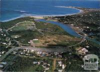 Overlooking township, river and surf beach, Anglesea