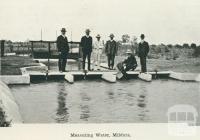 Measuring water, Mildura, 1918