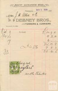 Debney Bros, Flemington, 1908