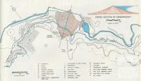 Locality plan of the dam, showing layout of construction roads and township, Upper Yarra Dam, 1954