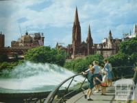 Southgate Fountain and Melbourne Skyline, c1958