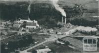Aerial view of Maffra Co-operative and Nestle's butter and cheese factories, 1955