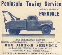 Peninsula Towing Service, Parkdale, 1949