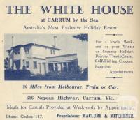 The White House, Carrum, 1949