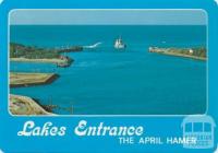 The April Hamer dredging the entrance, Lakes Entrance