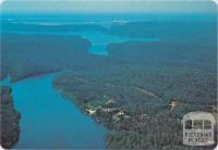 Aerial view of Gipsy Point, the Genoa River Top and Bottom Lakes, Mallacoota