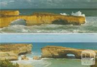 London Bridge, before and after section collapse, Jan 1990, west of Port Campbell