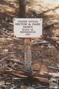 Marker at Merbein memorial garden, 2007