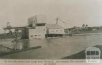 Electrically operated gold dredge near Newstead, 1938