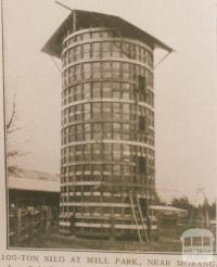 100 ton silo at Mill Park, near Morang, 1907