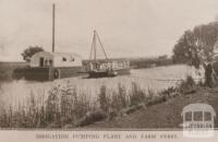 Irrigation pumping plant and farm ferry, Sparrovale, Connewarre, 1908