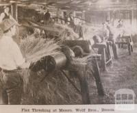 Flax threshing at Wolff Brothers, Drouin, 1919