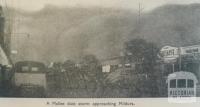 A Mallee dust storm approaches Mildura, 1943