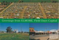 Aerial view field day, silos, main street, Elmore, 1992