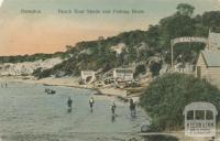 Beach boat sheds and fishing boats, Hampton