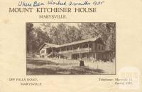 Mount Kitchener House, Marysville, c1925