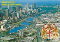 View of the city skyline annd Yarra River, Melbourne, 1985