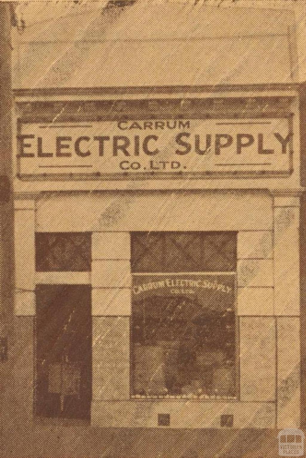 The Carrum Electric Supply Co, 1938